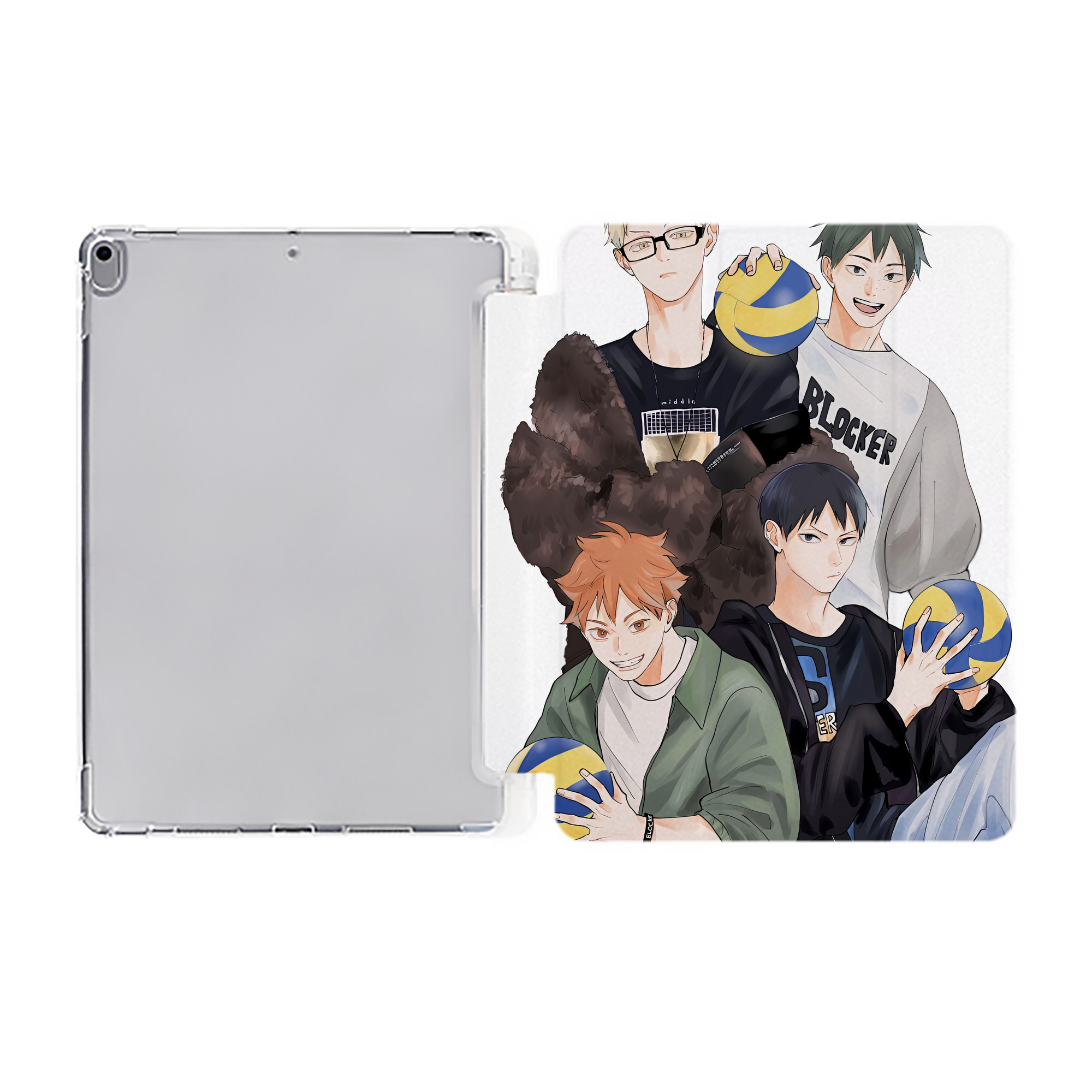 （画像用） ハイキュー!! Haikyu!! IPad ケース ペン収納付き 三つ折りスタンド PUレザー×シリコン 対応機種9.5/10.5/10.9インチ